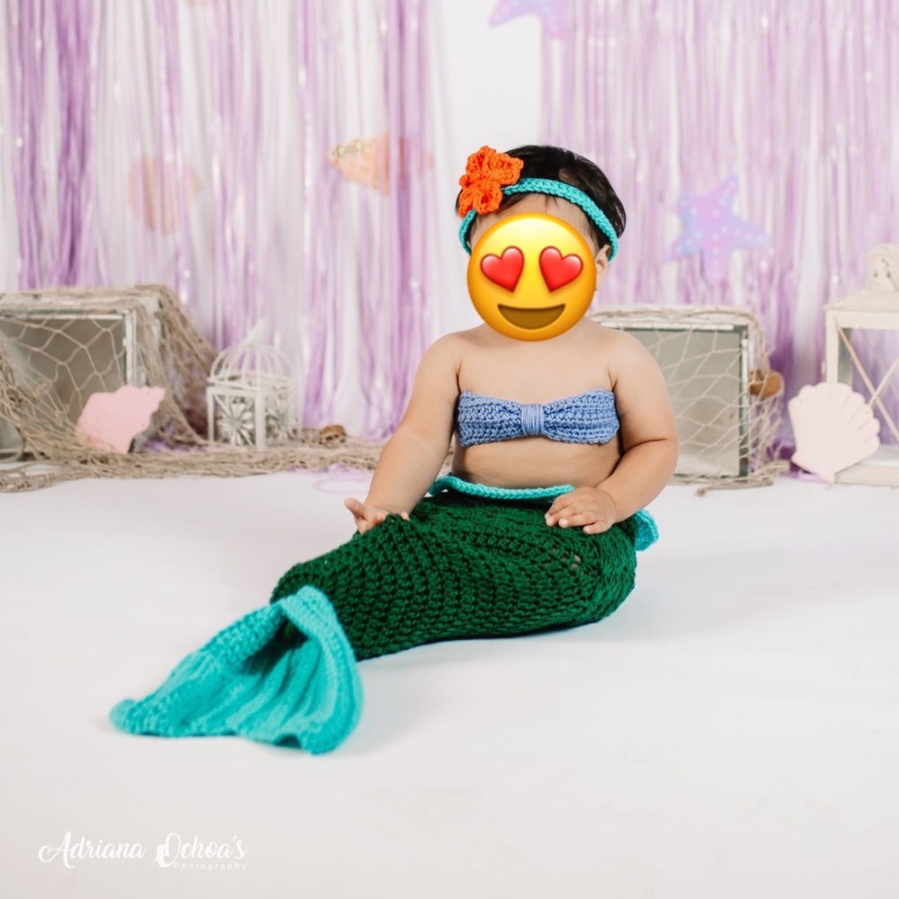 Green and Blue Mermaid Baby Costume